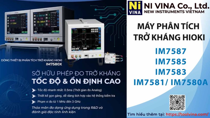 Máy phân tích trở kháng IM758x series Hioki cho sản xuất linh kiện điện tử