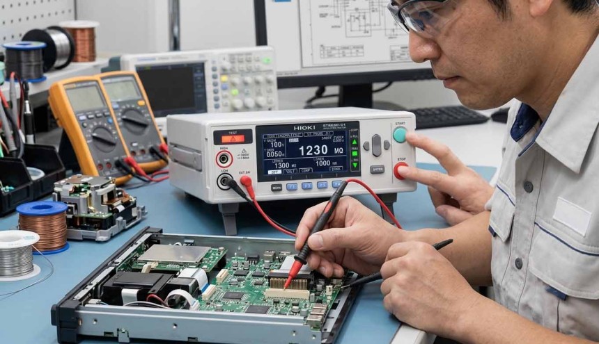 Giải Pháp Tối Ưu Cho Dây Chuyền Bán Tự Động: Máy Kiểm Tra Điện Trở Cách Điện Hioki ST5520